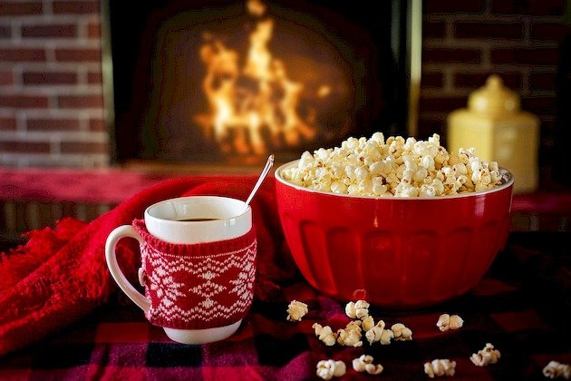 Cine de navidad y palomitas